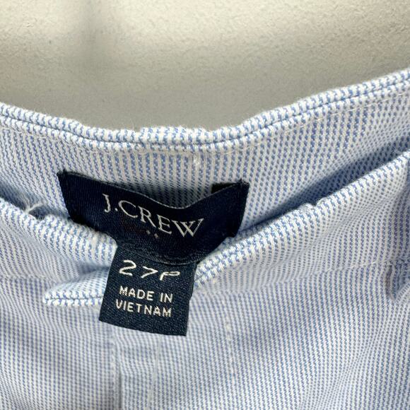 J.Crew Petite Striped High Rise Wide Leg Cropped Pant Blue White US 27 P NWT - Picture 8 of 13